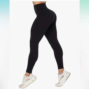 Sunzel Nunaked Workout Leggings for Women, High Waisted Black Small 28"